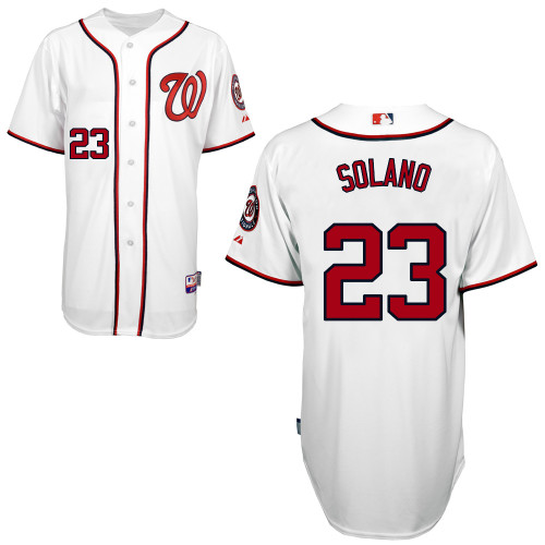 Jhonatan Solano #23 MLB Jersey-Washington Nationals Men's Authentic Home White Cool Base Baseball Jersey